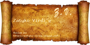 Zatyko Virág névjegykártya